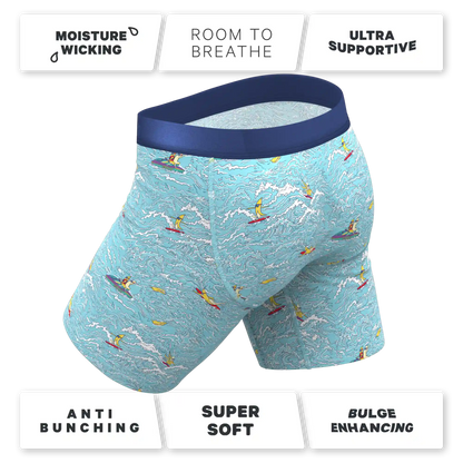 The Surfin' Turf | Shinesty Surfer Ball Hammock® Boxer - Long Leg