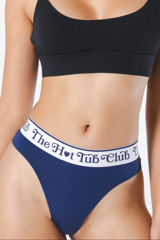 The Jet Set | Hot Tub Club Navy Thong Underwear with Waistband