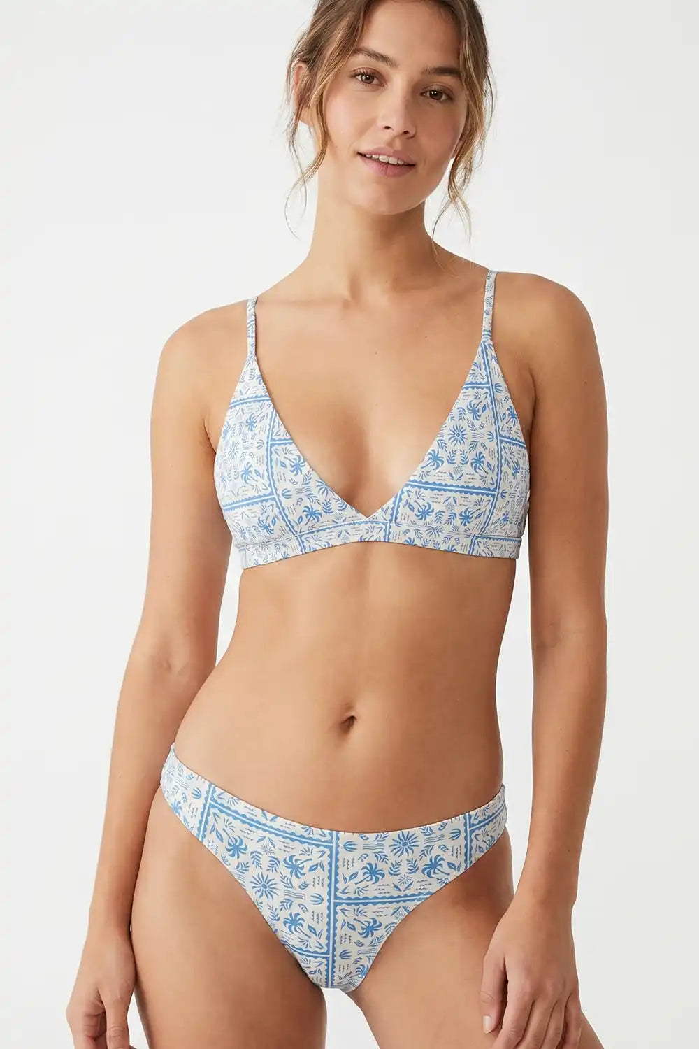 The Santorini | Blue Tile Seamless Thong