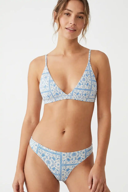 The Santorini | Blue Tile Seamless Thong
