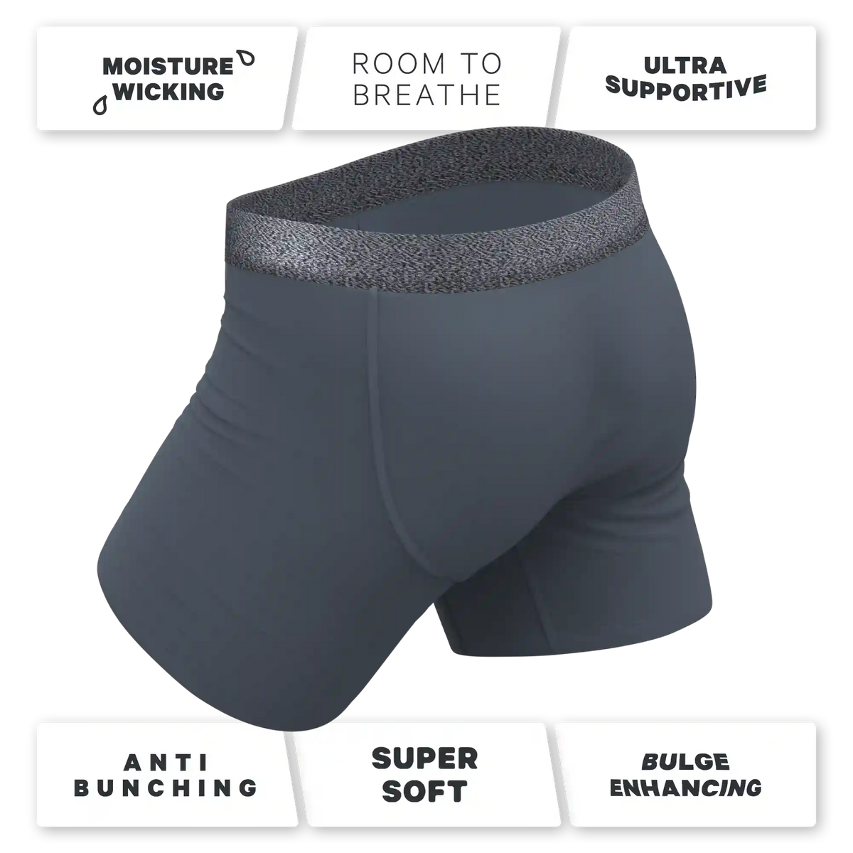 The Graphite | Tonal Grey Ball Hammock® Pouch Underwear With Fly