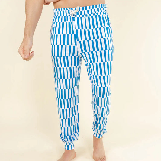 The Hamptons | Blue Mosaic Stripe SleepDeep™ Men’s Pajama Joggers
