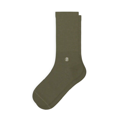 The Fields Of Green | Oil Green Heel Hammock™ Crew Socks