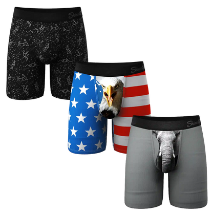 The Panty Dropper | Long Leg Ball Hammock® Pouch Boxers With Fly 3 Pack