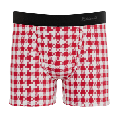 The Hot Diggity | Red Gingham Youth Boxer Briefs