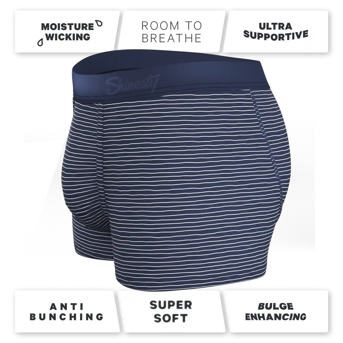 The Cheek Streak | White Stripe Ball Hammock® Pouch Trunks Underwear