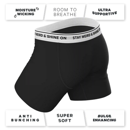 The Anthem | Black Shinesty Ball Hammock® Pouch Underwear With Fly