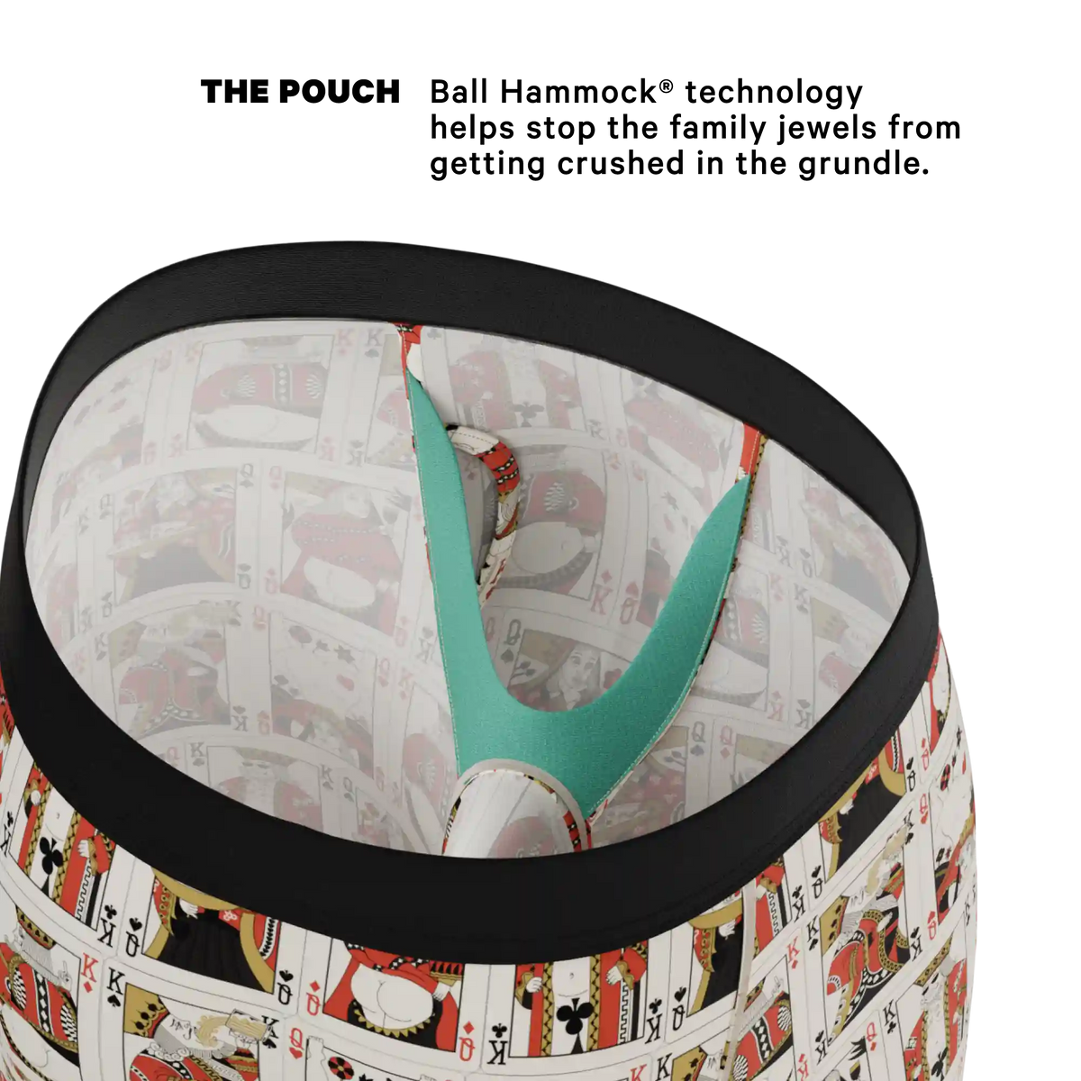 The Bottomless Blackjack | Vintage Playing Cards Ball Hammock® Boxer - Long Leg