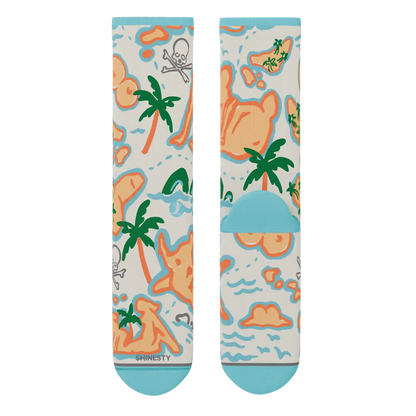 The Pirate's Booty | Naughty Map Heel Hammock™ Crew Socks