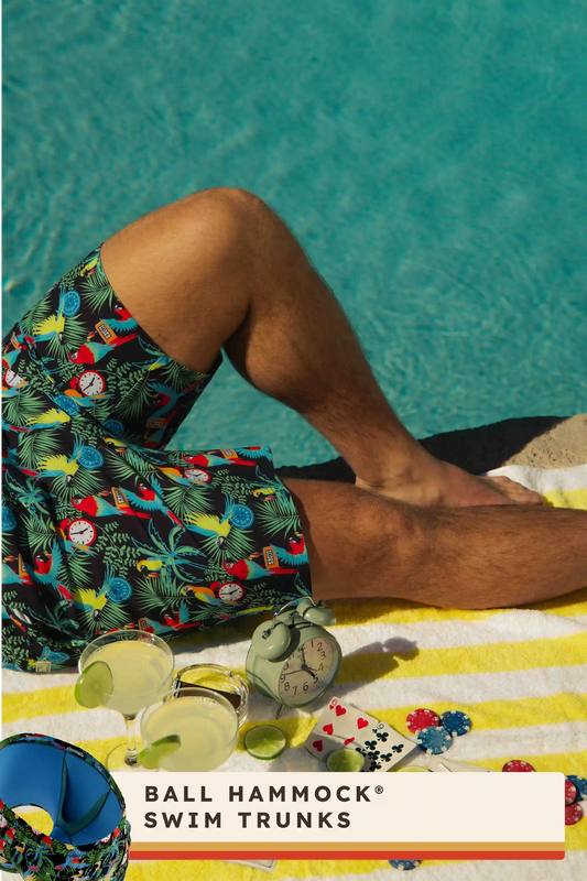 The 5 O'Clock Somewhere | Margaritaville® Ball Hammock® Pouch 8" Swim Trunks