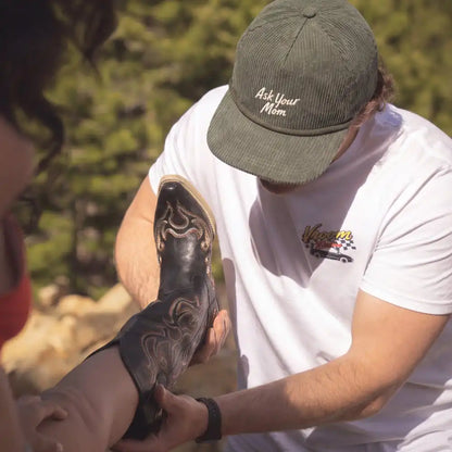 The Ask Your Mom | Green Father's Day 5-Panel Corduroy Snapback Hat