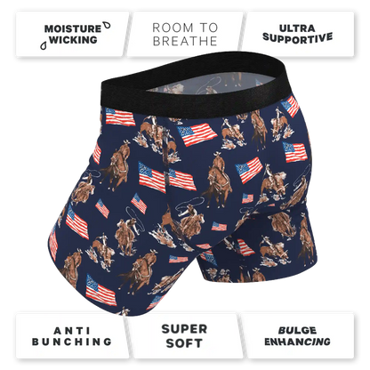 The Bootstraps & Chaps | Americana Cowboy Ball Hammock® Pouch Underwear With Fly