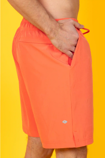 The Coral Reef | Coral And Aqua Ball Hammock® Pouch 8" Swim Trunks