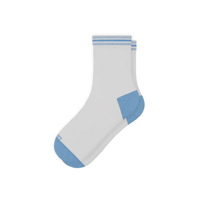 The Tickler | Powder Blue Stripe Heel Hammock™ Quarter Crew Socks