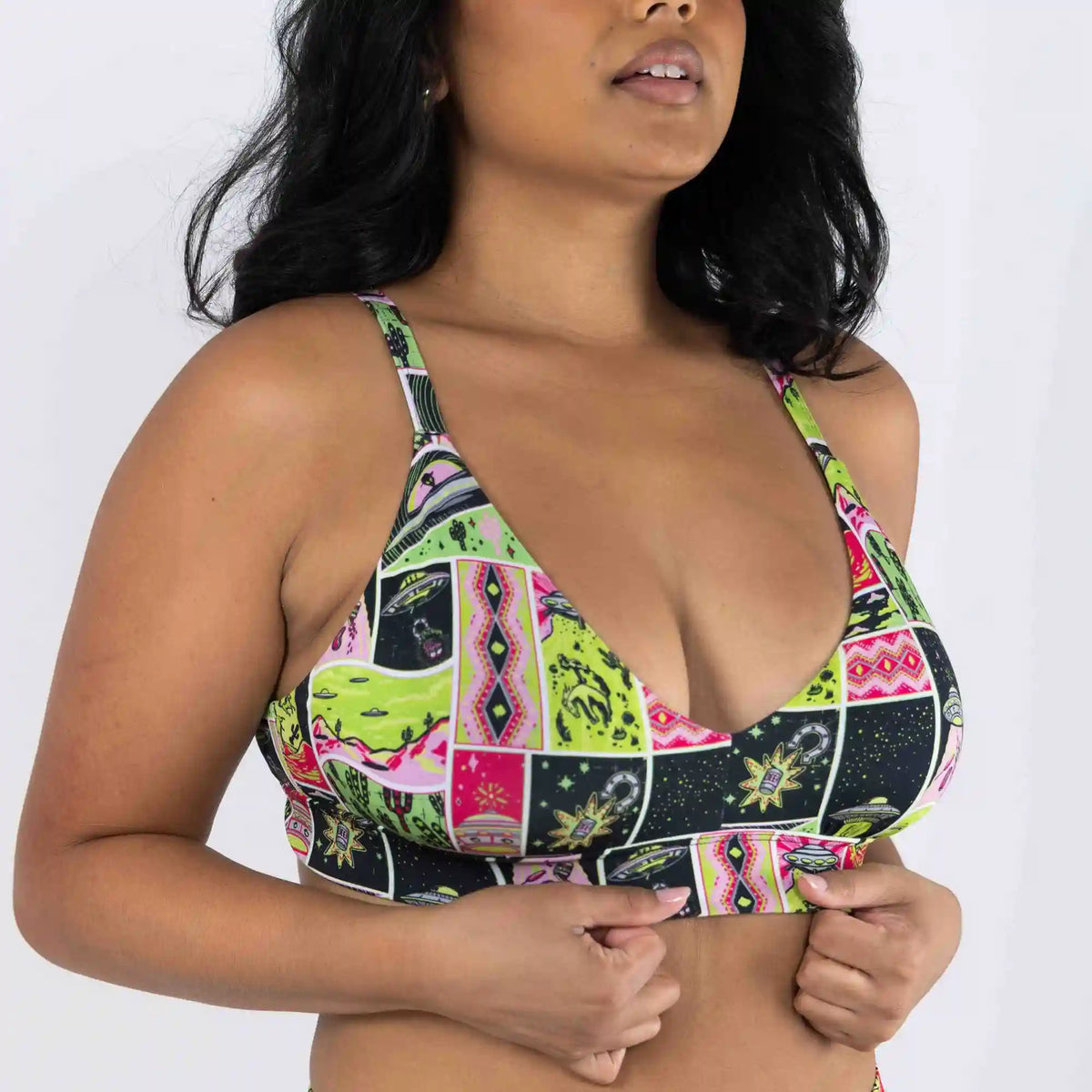 The Area 51 | Retro-Futuristic Alien Boob Hammock™ Plunge Bralette
