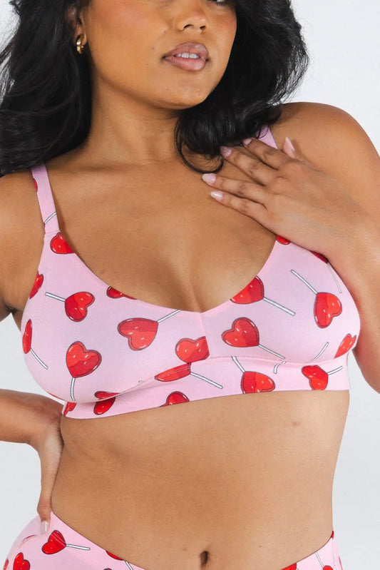 The Suckered In | Heart Lollipop Boob Hammock™ Plunge Bralette