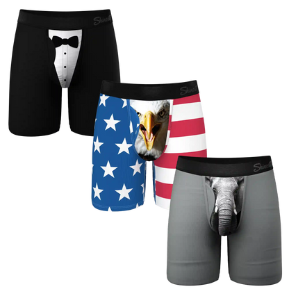 The Apex Mix | Long Leg Ball Hammock® Pouch Underwear With Fly 3 Pack