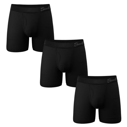 The Threat Level Midnight | Black Cooling Ball Hammock® Underwear With Fly 3 Pack