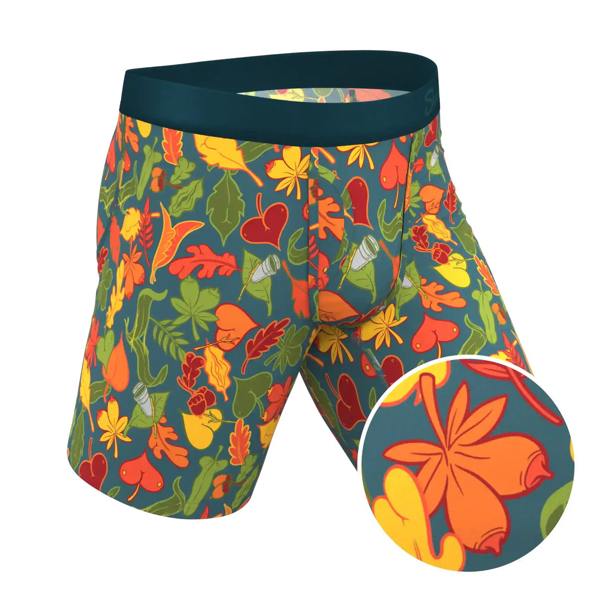 The Leaf Peeps | Naughty Leaves Ball Hammock® Boxer - Long Leg
