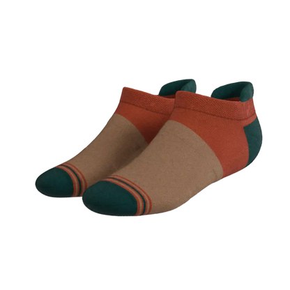 The Car Camper | Earth Tone Color Block Heel Hammock™ Ankle Socks