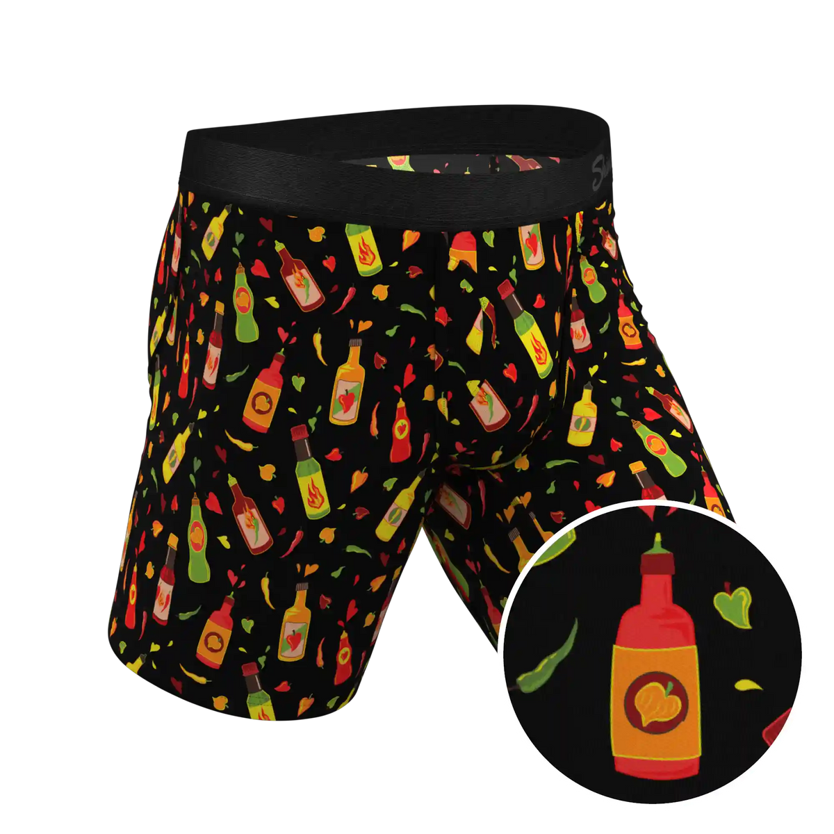 The Gotcha Sriracha | Hot Sauce Ball Hammock® Boxer - Long Leg