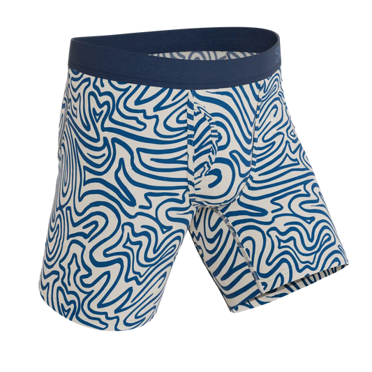 The Rio Grande | Abstract Navy Line Ball Hammock® Boxer - Long Leg