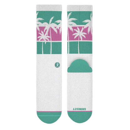 The Venice Beach | Palm Trees Heel Hammock™ Crew Socks
