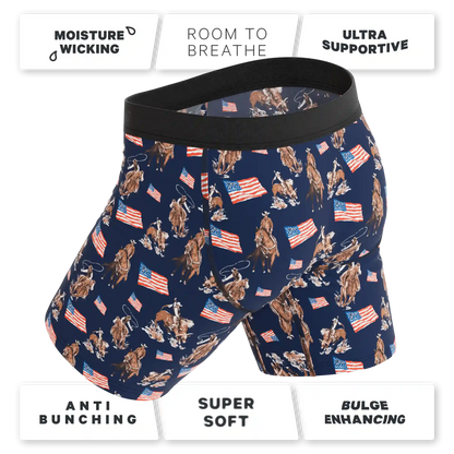 The Bootstraps & Chaps | Americana Cowboy Ball Hammock® Boxer - Long Leg