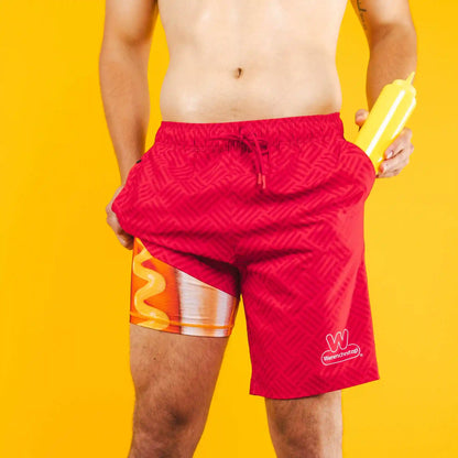The Hot Dogs Or Legs | Wienerschnitzel x Shinesty Ball Hammock® Pouch 8" Swim Trunks