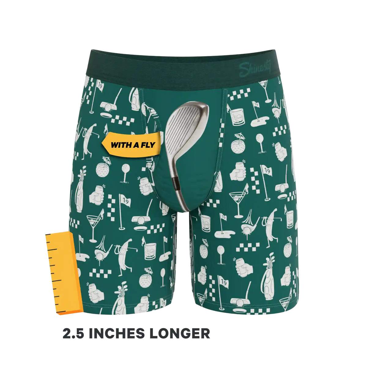The Mulligan | Green Golf Ball Hammock® Boxer - Long Leg