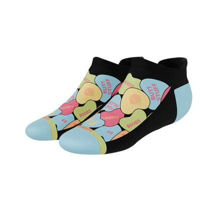 The Smooth Talker | Candy Hearts Heel Hammock™ Ankle Socks