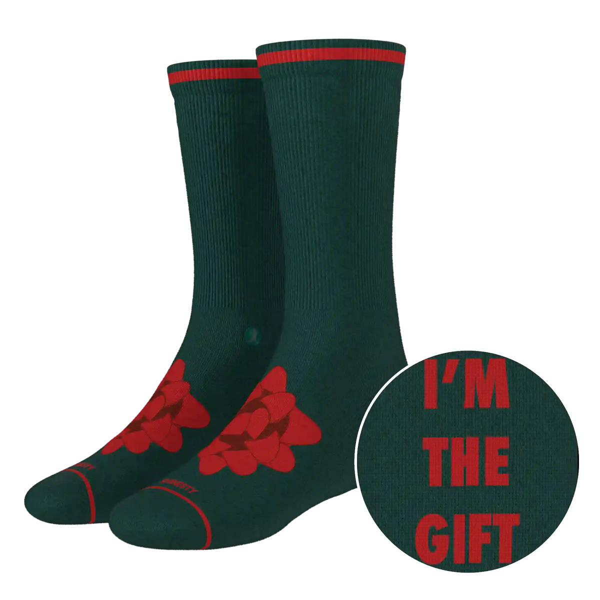 The Bow On Top | Ribbon Present Heel Hammock™ Crew Socks