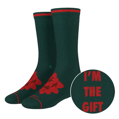 The Bow On Top | Ribbon Present Heel Hammock™ Crew Socks