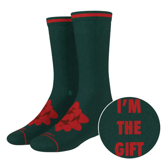 The Bow On Top | Ribbon Present Heel Hammock™ Crew Socks