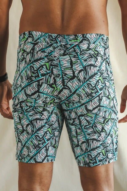 The Easy Breezy | Blue Tropical Ball Hammock® 9 Inch Athletic Shorts