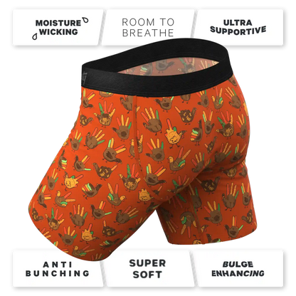 The Party Fowl | Thanksgiving Turkey Ball Hammock® Boxer - Long Leg