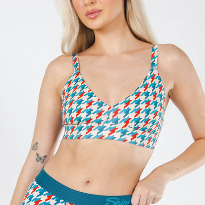 The Swanky | Retro Houndstooth Boob Hammock™ Plunge Bralette
