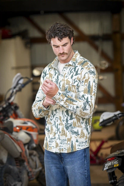 The Trophy | Deer and Geese Chinchilla Soft™ Long Sleeve Stretch Button Up Shirt