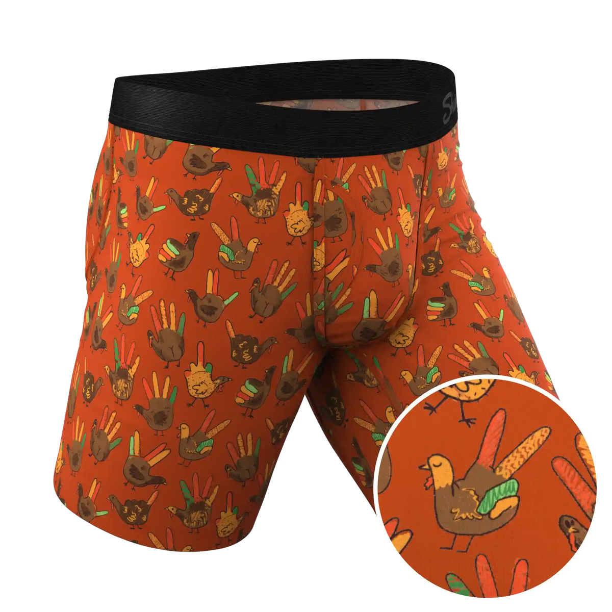 The Party Fowl | Thanksgiving Turkey Ball Hammock® Boxer - Long Leg