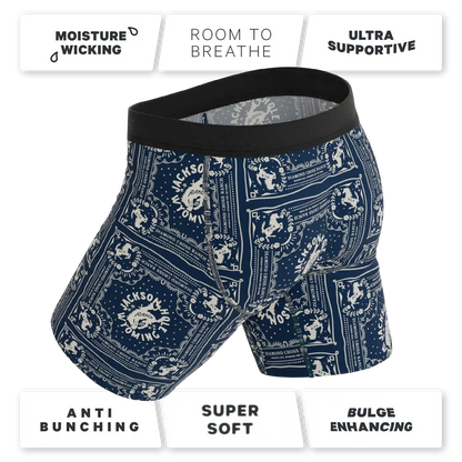 The Wrangle 'Em | Blue Bandana Shinesty x Diamond Cross Ranch Ball Hammock® Boxer - Long Leg