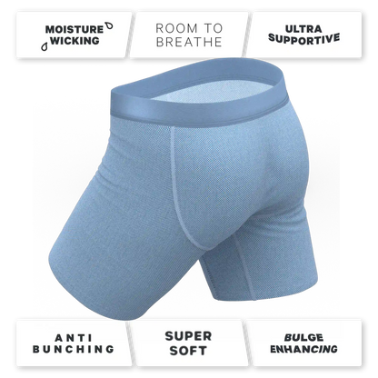 The Chambray All Day | Blue Chambray Ball Hammock® Boxer - Long Leg