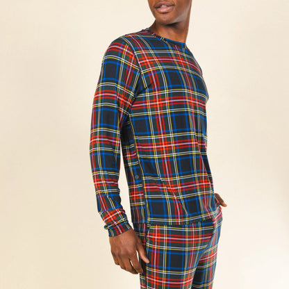 The Cappuccino | Holiday Tartan Plaid SleepDeep™ Men’s Long Sleeve Pajama Shirt