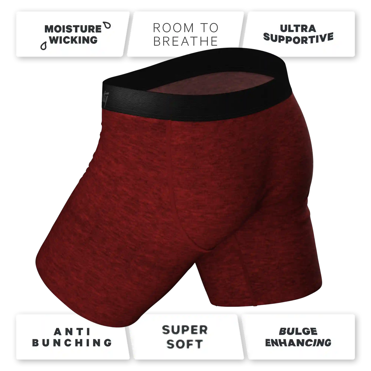 The Romeo | Red Heather Ball Hammock® Boxer - Long Leg
