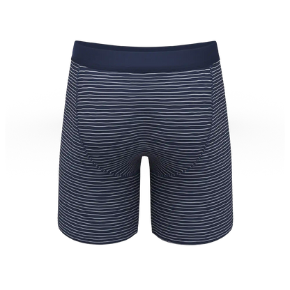 The Cheek Streak | White Stripe Ball Hammock® Boxer - Long Leg