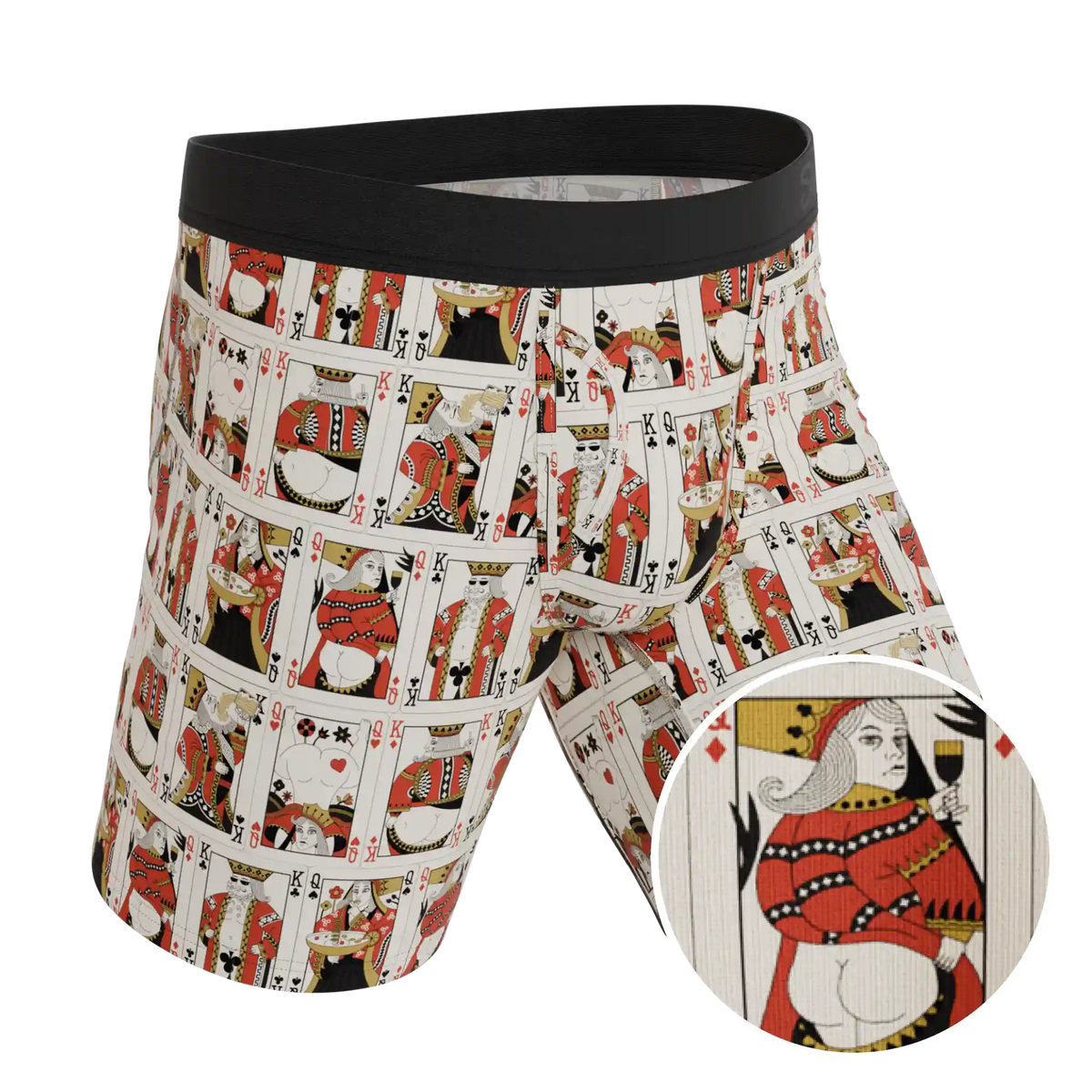 The Bottomless Blackjack | Vintage Playing Cards Ball Hammock® Boxer - Long Leg