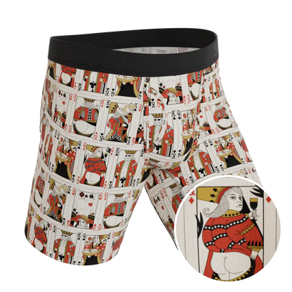 The Bottomless Blackjack | Vintage Playing Cards Ball Hammock® Boxer - Long Leg